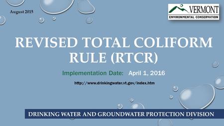 Revised Total Coliform Rule (RTCR)