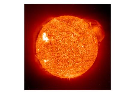 The Sun The Sun is a star Huge ball of glowing ionized gas… plasma. Gravity vs. Nuclear Fusion Gravity wants to crush the star Fusion wants to explode.