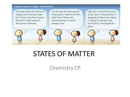 STATES OF MATTER Chemistry CP.
