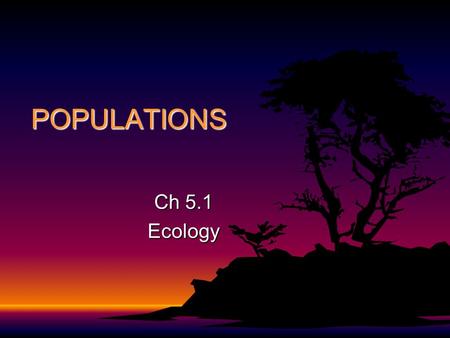 POPULATIONS Ch 5.1 Ecology Population Review What is a population?What is a population? Groups of individuals that belong to the same species and live.