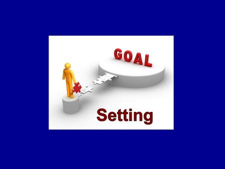 Goal Setting A projected state of affairs that a person plans to achieve A desired end point Desire, Intention, Purpose, Result It has been shown time.