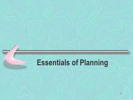 Essentials of Planning