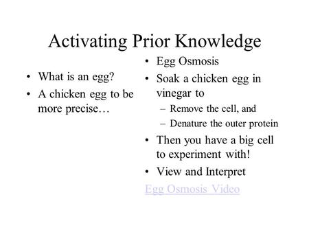 Activating Prior Knowledge