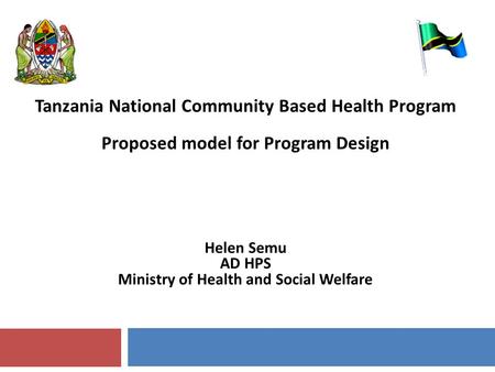 Tanzania National Community Based Health Program