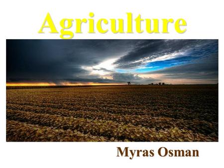 Agriculture Myras Osman.