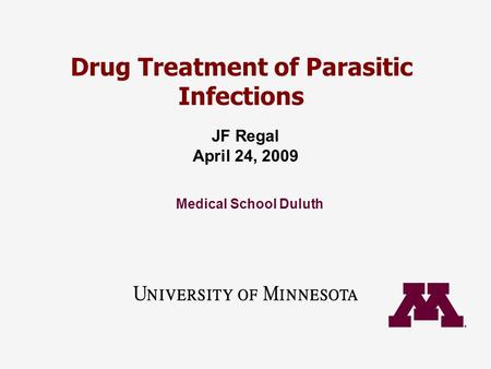 Drug Treatment of Parasitic Infections