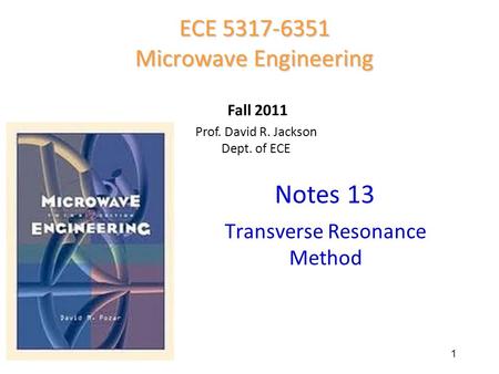 Notes 13 ECE Microwave Engineering