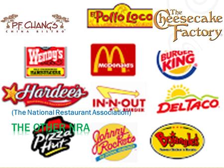 (The National Restaurant Association).  Founded in 1919: Kansas City Restaurant Association, with 43,000 restaurants  Prohibition movement made the.