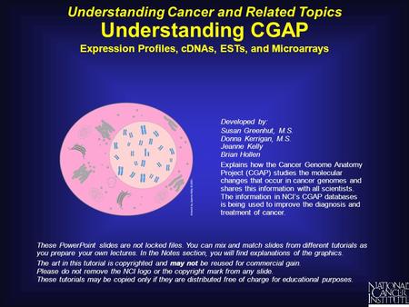 Understanding CGAP Understanding Cancer and Related Topics
