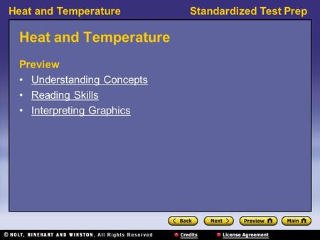 Heat and Temperature Preview Understanding Concepts Reading Skills