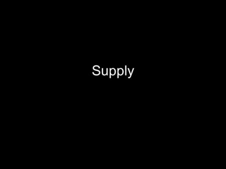 Supply. Thinking about Supply To understand supply, think like a producer, not a consumer. Profits generally motivate producers: if profits can be high,