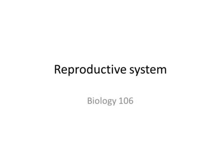 Reproductive system Biology 106. Ovary it’s a part of female reproductive system. Pear in shape The ovaries have two functions - production and ovulation.