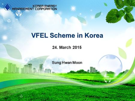 VFEL Scheme in Korea 24. March 2015 Sung Hwan Moon.