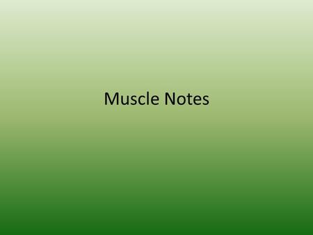 Muscle Notes.