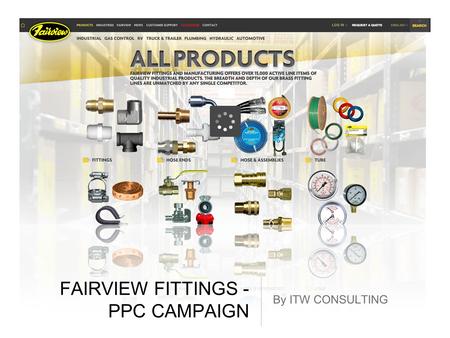 FAIRVIEW FITTINGS - PPC CAMPAIGN By ITW CONSULTING.