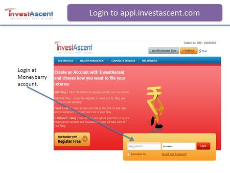 Login to appl.investascent.com Login at Moneyberry account.