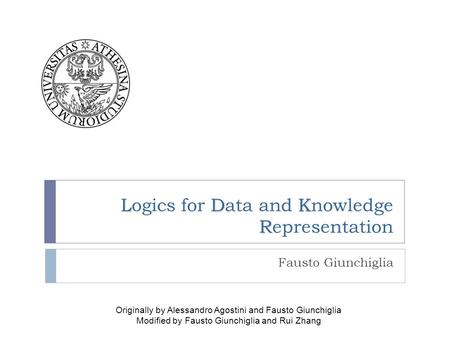 Logics for Data and Knowledge Representation