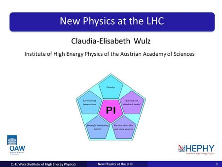 Institute for Anything of the University of Everything Claudia-Elisabeth Wulz New Physics at the LHC C.-E. Wulz (Institute of High Energy Physics) 1 Institute.