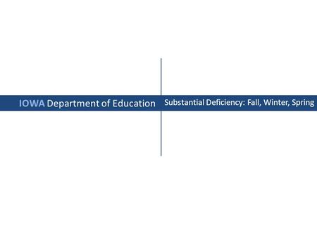 IOWA Department of Education Substantial Deficiency: Fall, Winter, Spring.