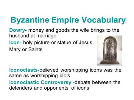 Byzantine Empire Vocabulary