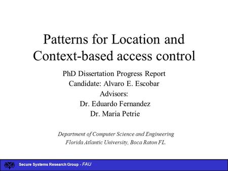 Patterns for Location and Context-based access control