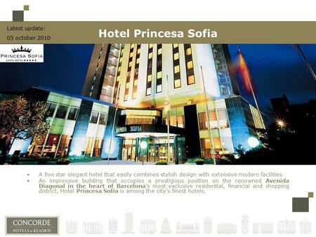 A five star elegant hotel that easily combines stylish design with extensive modern facilities.  An impressive building that occupies a prestigious.
