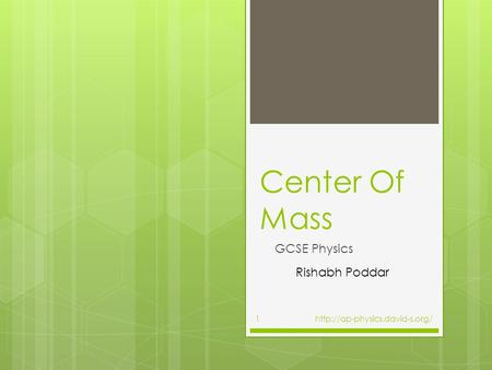 Center Of Mass GCSE Physics Rishabh Poddar