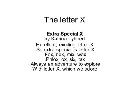 Extra Special X by Katrina Lybbert