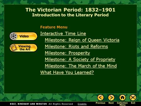 The Victorian Period: 1832–1901 Introduction to the Literary Period