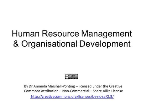 Human Resource Management & Organisational Development