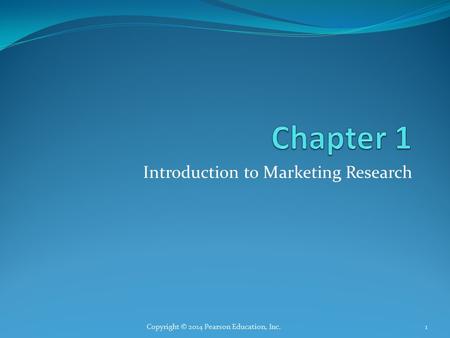 Introduction to Marketing Research