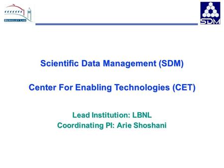Scientific Data Management (SDM)