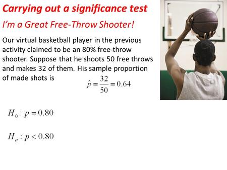 Carrying out a significance test