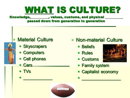 Material Culture Non-material Culture