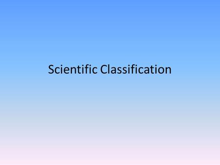 Scientific Classification. Why Classify? Biologists must organize living things into groups that have biological meaning. Use classification system to.