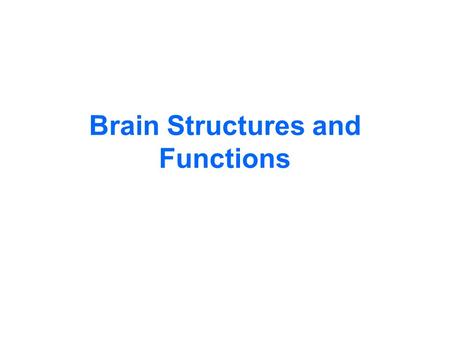 Brain Structures and Functions
