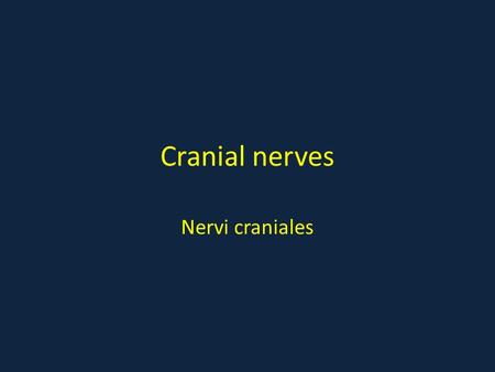 Cranial nerves Nervi craniales.