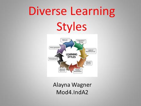 Diverse Learning Styles Alayna Wagner Mod4.IndA2.