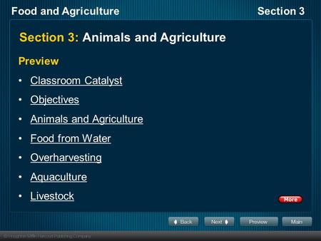 Section 3: Animals and Agriculture