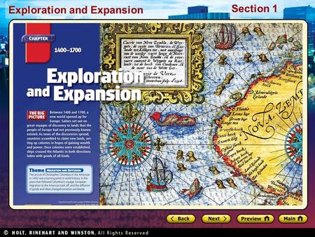 Voyages of Discovery Preview Starting Points Map: European Discovery