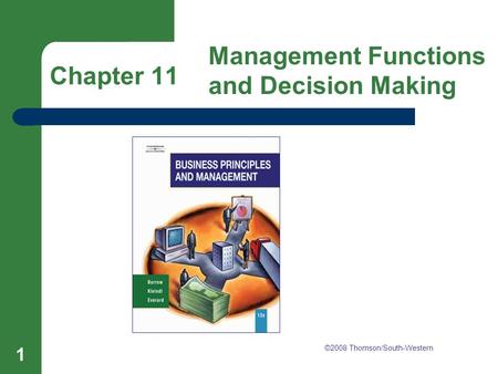 Chapter 11 Management Functions and Decision Making