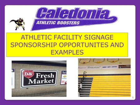 1 ATHLETIC FACILITY SIGNAGE SPONSORSHIP OPPORTUNITES AND EXAMPLES.