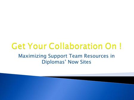 Maximizing Support Team Resources in Diplomas’ Now Sites.