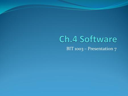 BIT 1003 – Presentation 7. Contents GENERATIONS OF LANGUAGES COMPILERS AND INTERPRETERS VIRTUAL MACHINES OBJECT-ORIENTED PROGRAMMING SCRIPTING LANGUAGES.