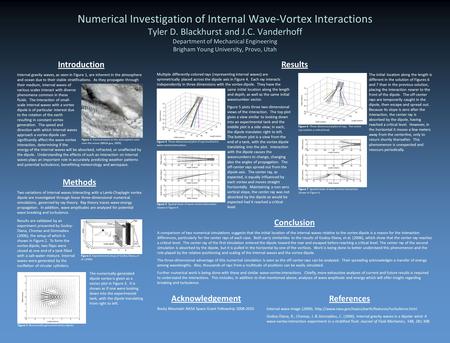 Numerical Investigation of Internal Wave-Vortex Interactions Tyler D. Blackhurst and J.C. Vanderhoff Department of Mechanical Engineering Brigham Young.