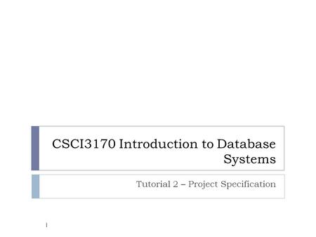 CSCI3170 Introduction to Database Systems