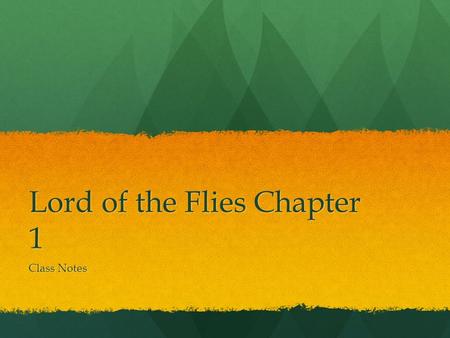 Lord of the Flies Chapter 1