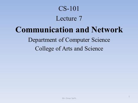 Communication and Network