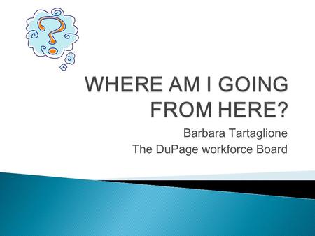 Barbara Tartaglione The DuPage workforce Board.  Personality  Personal and Work Values  Interests  Skills and Aptitudes.