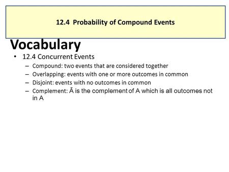 12.4 Probability of Compound Events